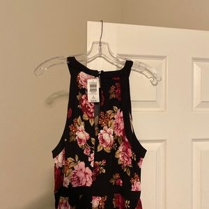 Black dress with pink flowers plus size